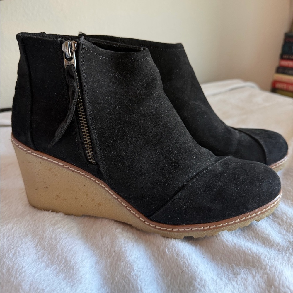 Black Wedge Ankle Boots